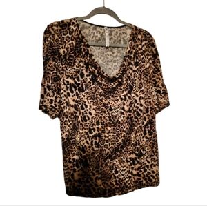 1X Leo & Nicole Animal Print Top